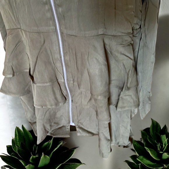 Ashley Stewart Tiered Ruffle Lightweight Bomber Jacket - Picture 8 of 13